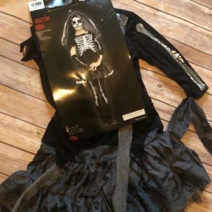 Skeleton Bride Halloween Costume NWT M 8-10